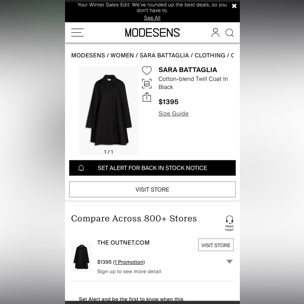 SARA BATTAGLIA
Cotton-blend Twill Coat In Black